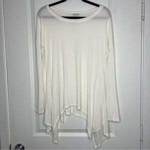 Grace & Lace Everyday Favorite Ribbed Tee Size Small White Style #213-34